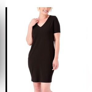 NWOT Universal Standard Iconic Pima Cotton Short Sleeve Tshirt Dress Black XS 10